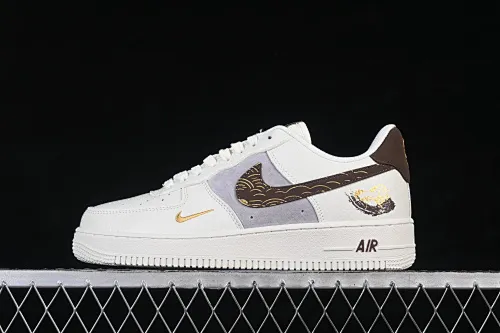 All categories Nk Air Force 1 Air Force series Nk Air Force 1 Low Air Force low-top Nike Air Force 1'07 Low Year of the Horse joint beige brown gold Air Force 1 low-top casual sneakers FQ7637-001
